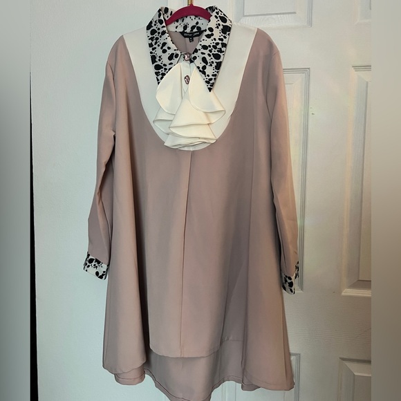 Sister Jane Blush Long Sleeve Dress with White Details - Picture 2 of 16